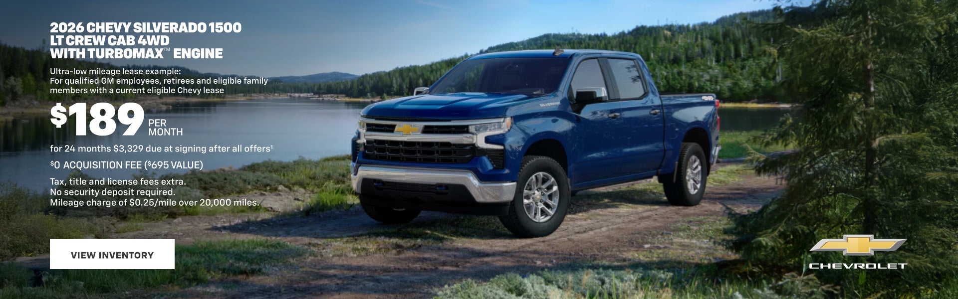 2026 Chevy Silverado 1500 LT Crew Cab 4WD with TurboMax Engine. Ultra-low mileage lease example f...